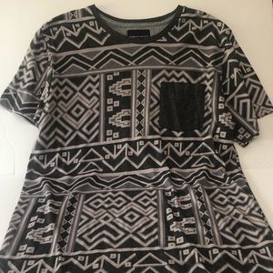 Black and white Aztec shirt